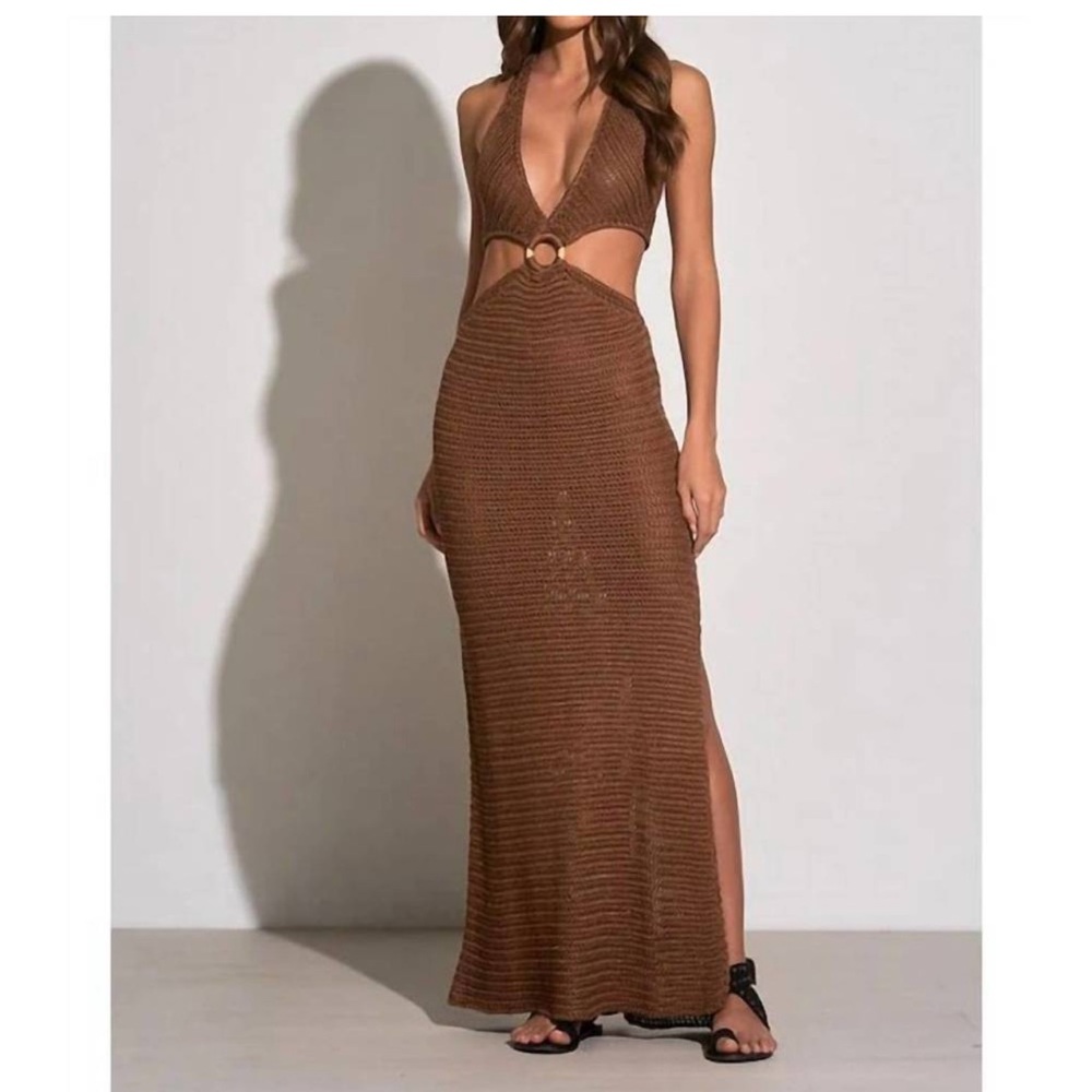 NEW ELAN crochet maxi halter cut out dress
NWT
in CREAM color- Small